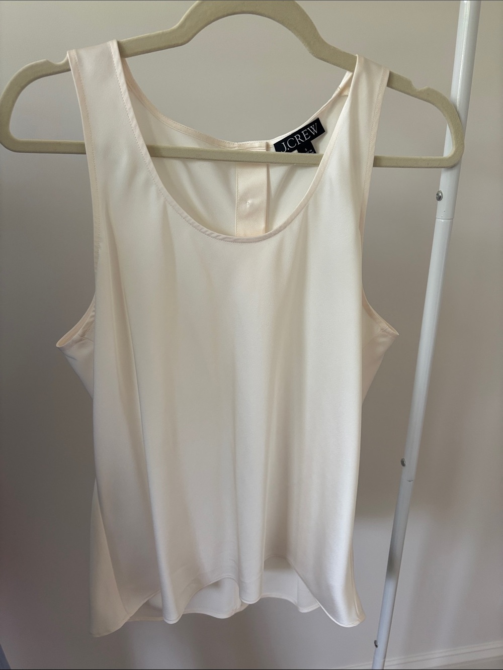 J. Crew Cream Satin Scoop Tank